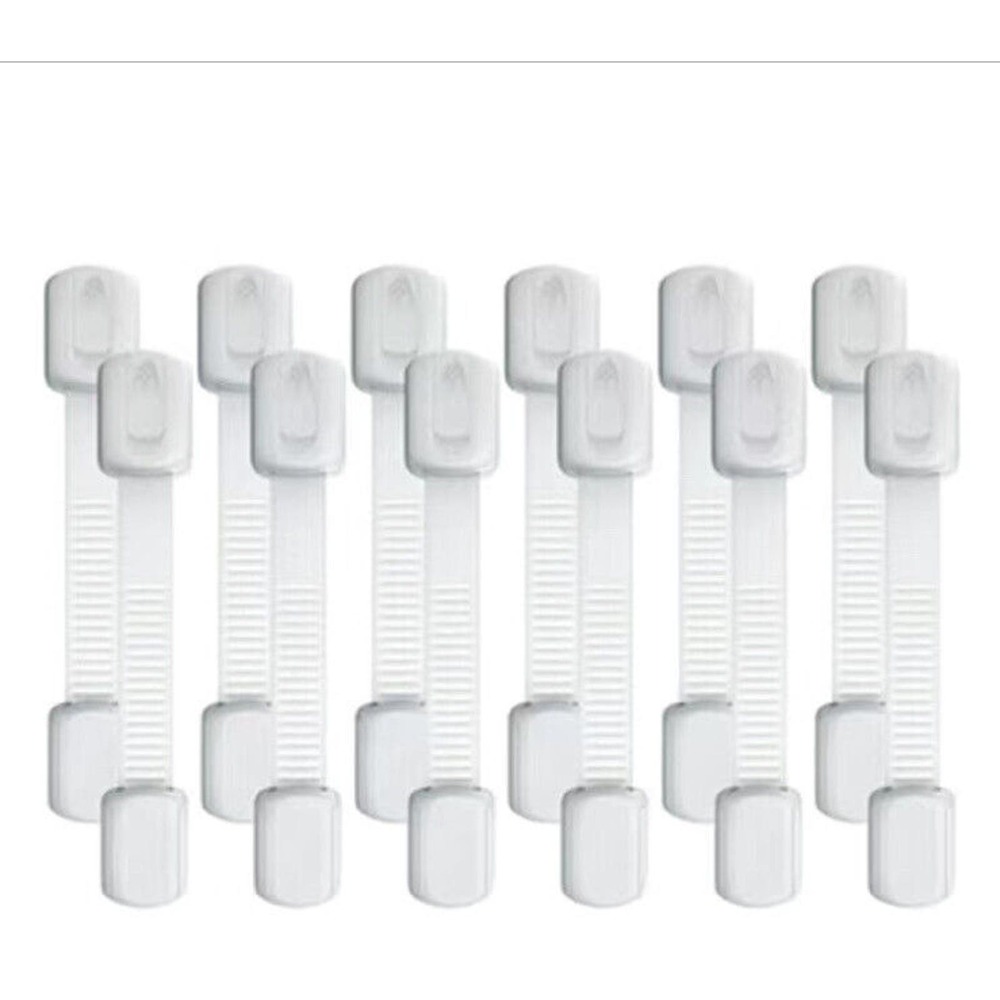 Cabinet Locks Child Safety Latches 10 PC Baby Proof Lock Drawer Door White Gift